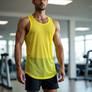 เสื้อแขนกุดสำหรับออกกำลังกายในยิมของผู้ชายเสื้อกล้ามตาข่ายเต็มตัวสำหรับวิ่งออกกำลังกาย - Product Image 1