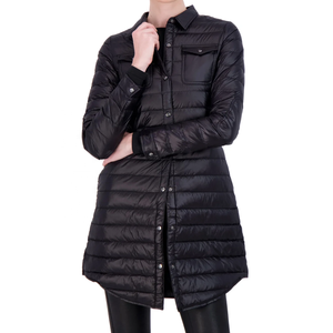 OEM Marque Bouton Rembourré Parka Plus La Taille Femmes Respirant Hiver Gilet Col Chaud Solide Streetwear 95% Polyester Enduit Puffer - Product Image 1