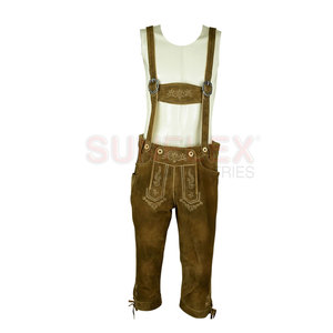 Lederhosen กระโปรงยาวถึงเข่าแบบบาวาเรียหนังกลับแบบสั่งทำหนังแพะยาวปานกลางแห้งเร็วสีทึบกันลมแบบพรีเมียม - Product Image 2