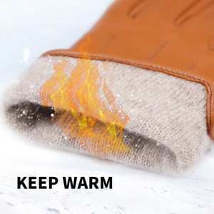 Gants tendance en cuir avec logo personnalisé Produit respirant à coutures hautes Gants mode en cuir ultra doux au toucher pour hommes OEM - Product Image 5