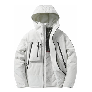 Vente en gros de veste coupe-vent à capuche matelassée avec logo personnalisé pour hommes coupe-vent imperméable pour les aventures en plein air des hommes - Product Image 3