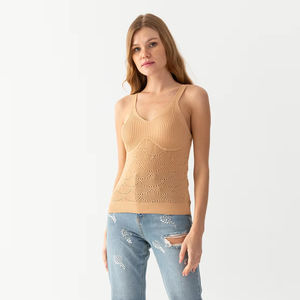 Halter Collar Trou Tricots Athlète Femme Athlète Sangle Tricots Athlète Élégant et Élégant - Product Image 1