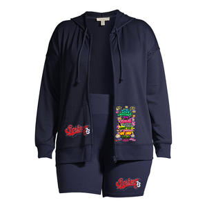 Conjunto de 2 piezas de chándal de algodón de invierno personalizado, conjunto de pantalones cortos con capucha, jerséis de manga larga de algodón, traje informal cálido para mujer para niñas - Product Image 5