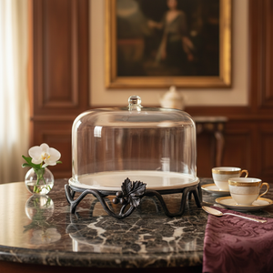 Support à gâteau en bois et verre de luxe, fait à la main, antiadhésif, réutilisable, meilleur prix, dôme de présentation de desserts décoratif - Product Image 4