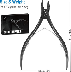Pinzas para cutículas de acero inoxidable planas de primera calidad, herramienta de manicura y pedicura con borde afilado, apertura de mandíbula ancha, uñas gruesas, duradero - Product Image 2
