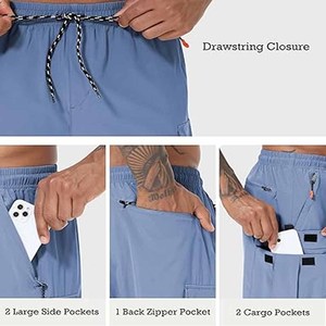 Pantalones cortos Cargo informales para hombre, pantalones cortos Cargo de secado rápido para verano, deportes al aire libre, transpirables, con bolsillos y cintura media, para hombre, de Dress Sports - Product Image 5