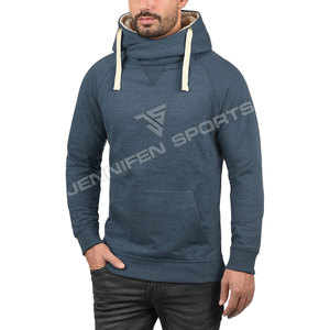 100% Cotton Outdoor Terry Fleece Pullover <b>Hoodie</b> with <b>Fur</b> Lining French Terry Winter Fleece for Inside Wear - Product Image 2