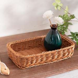 Venta al por mayor de bandejas de servicio de ratán rústico mínimo restaurante organizador de cocina decoración con estilo para almacenamiento - Product Image 2