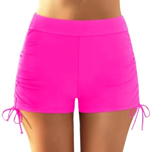 Board <b>Shorts</b> <b>Women</b> Beachwear Leopard Fashion High Waist Swimming Trunks Side Drawstring Solid Pleated Bikini Bottom <b>Boxer</b> <b>Shorts</b> - Product Image 6