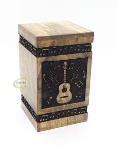 Urna de cremación para funerario, suministros funerarios de calidad prémium para cenizas de adultos, urna de diseño de guitarra adecuada para el cementerio - Product Image 1