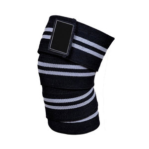High Quality Heavy Duty Elastic <b>Neoprene</b> Knee Wraps Custom OEM Design Fitness Safety Equipment for Weightlifting Breathable Knee - Product Image 2