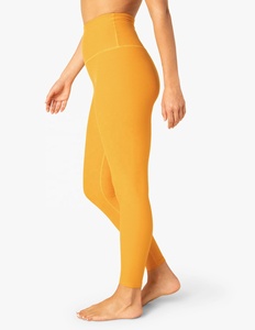 Legging en soie taille haute personnalisable pour femmes respirant tricoté sport Fitness Stretch Jogging athlétique Yoga pantalon décontracté Fitness - Product Image 3