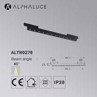 Spot LED cylindrique magnétique ultra-plat 5 mm anti-éblouissement à montage en surface, rail réglable, luminaire linéaire sur rail 2/3/4 fils