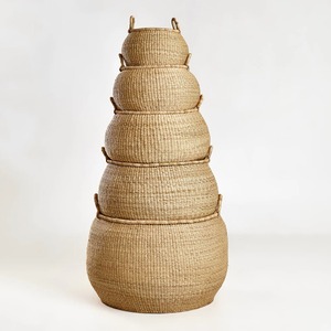 Ensemble de paniers en jonc de mer vintage écologiques (3) pour le rangement de la cuisine - Product Image 3