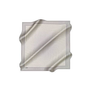 Pañuelo de Seda Satinada de Diseño - Patrón Geométrico Gris Estilo Twill para Primavera/Verano - Product Image 1