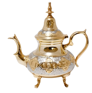 Artistic Handcrafted Brass Teapot <b>with</b> Antique Finish and Detailed Floral Engraving, Decorative Tea <b>Kettle</b> for Display Decor - Product Image 2