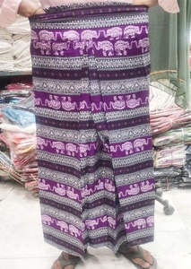 Femmes bohème Hippie Design éléphant imprimé rayonne sarouel été élastique bas salon porter Yoga GC-AP-908 Boho vêtements - Product Image 2