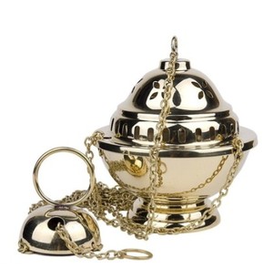 Encensoir en laiton fini or avec bateau et chaîne pour la décoration d'église Article décoratif religieux - Product Image 2