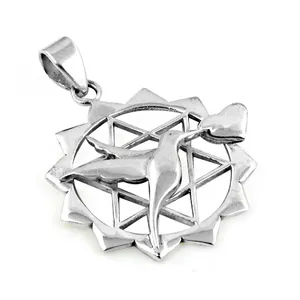 Pendentif oiseau en argent 925 pour femmes avec diamant plaqué rhodium, finition or rose 14 carats, style religieux, bijou de charme, cadeau - Product Image 1