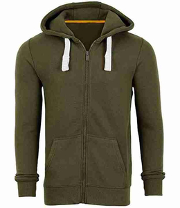 Sweat à capuche pour hommes personnalisé en usine respirant 100% coton matériel avec poche zippée en polaire douce conception de la mode fournisseur en gros - Product Image 1