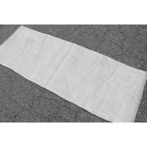 Turkish <b>Runner</b> <b>Rug</b> 2.2x6 ft (66x184 cm), Vintage White Striped Wool <b>Rug</b> - Product Image 4