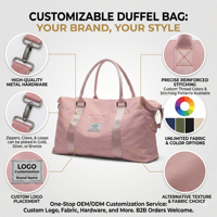 Sac de voyage élégant personnalisé pour femmes, idéal pour la danse et la natation, avec fermetures éclair robustes, sac de voyage rose résistant pour adolescentes, école et sports