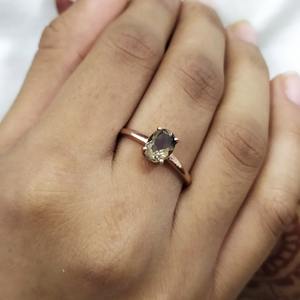 Bague en quartz fumé naturel, argent sterling 925, bijoux bohèmes élégants et luxueux, cadeau de mode pour femmes et filles, design unique - Product Image 2