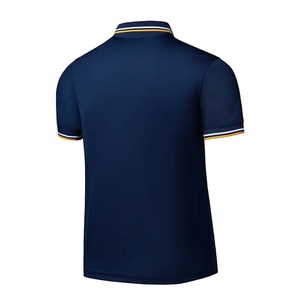Camisa de polo ajustada de algodón de alta calidad para hombre, camisa básica de manga larga informal de golf para polo con tela de punto a rayas cortas sólida - Product Image 5