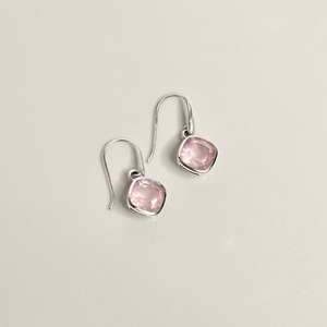 925 plata esterlina Natural cojín corte excelente cuarzo rosa piedra preciosa hecho a mano diseñador único pendiente colgante para mujer - Product Image 6