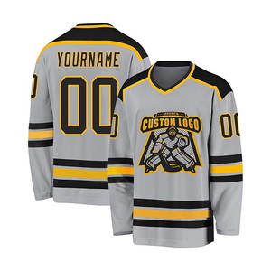 Nouveauté tendance, maillot de hockey personnalisé à manches longues, imprimé, durable, respirant, en polyester/coton, cadeau personnalisé pour homme - Product Image 1