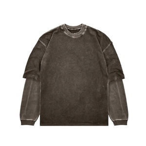 Sweat-shirts pour hommes en molleton bouclette 100% polyester, personnalisables, de haute qualité, effet délavé, couleur unie, épais pour l'hiver, vente en gros usine OEM - Product Image 6