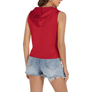 Vente en gros été sans manches Gym Workout sweats à capuche athlétiques vierges sweat à capuche sans manches pour femmes - Product Image 2