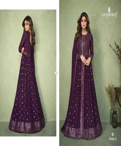 Tendance nouveau Salwar Kameez costume Dupatta indien et pakistanais dames femmes portent broderie pierre travail filet de soie bas prix à Surat ApparelGarment - Product Image 3