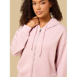 110 Apparel Women's Modal Zip up Hoodie Soft Full Zip Breathable Winter <b>Long</b> <b>Sleeve</b> Casual Layering <b>Top</b> Pocket OEM Custom Logo - Product Image 6