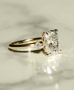 Lab Grown Diamond Cushion Cut Solitaire Compromiso Anillos DE BODA 925 Plata 10K/14K/18K Oro sólido IGI Certificado Moissanite - Product Image 3