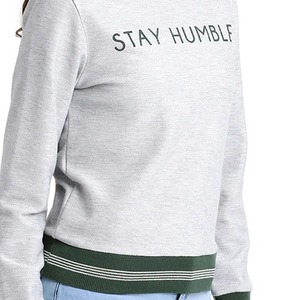 Sudadera de cuello redondo de mujer de lana de algodón con logotipo bordado personalizado 2025 para mujer - Product Image 3