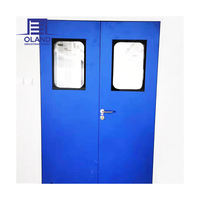Portes battantes doubles en acier inoxydable pour salle blanche avec isolation acoustique souple et flexible en verre