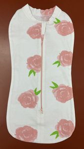 Couvertures portables en coton pour tout-petits Sacs de couchage à langer minces et extensibles confortables Motif floral Mousseline Sac de couchage pour bébé avec fermeture éclair - Product Image 2