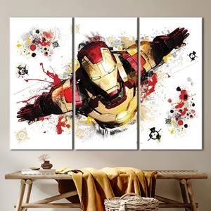 Arte impreso en lienzo de Marvel Iron Man para decoración de habitación infantil, 3P: Gallery Wrapped - Product Image 1