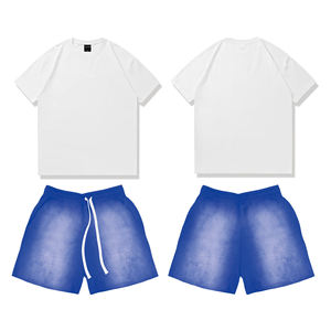 Conjunto de Camiseta y Pantalones Cortos Deportivos para Hombre, Estilo Vintage Lavado con Ácido, Diseño Personalizado, Estilo Moderno y Elegante - Product Image 6