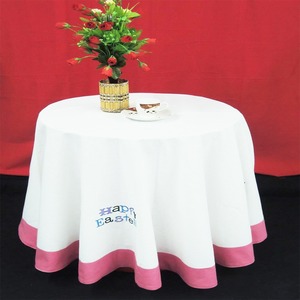 Nappe en satin brodé décor à la maison chèques fantaisie rayé Design personnalisé 100% coton lin tissé fabrication en gros - Product Image 4