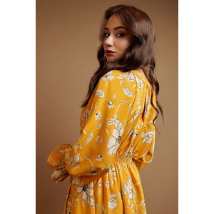 Vestido MIDI floral con mangas acampanadas para mujer - Product Image 3