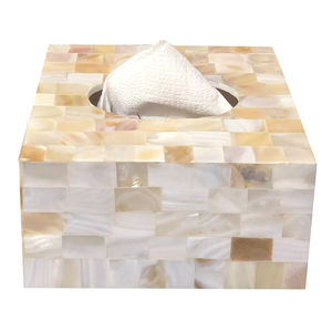 Venta al por mayor de accesorios de baño, servilletero decorativo, soporte de caja de pañuelos de nácar Vintage para caja de pañuelos de fregona más vendida - Product Image 2