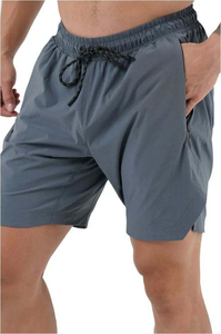 Short de gymnastique à logo personnalisé pour hommes, modèle solide, conception athlétique de remise en forme avec poches zippées, derniers shorts d'entraînement de sport - Product Image 3