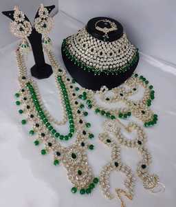 ชุดเครื่องประดับเจ้าสาวแบบดั้งเดิมและแบบแฟนซี ดีไซน์โบราณ ชุบทอง ประดับด้วยเพชร CZ สำหรับผู้หญิงและเด็กผู้หญิง - Product Image 1