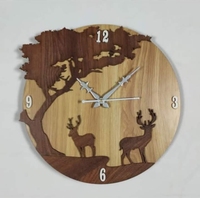 Meilleure vente horloge de montre murale en bois décorative en bois antique de forme ronde personnalisée suspendue fabrication en vrac