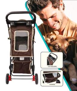 Cochecito para mascotas de diseño clásico con portavasos de diseño plegable en todas las estaciones del año, de fabricante de TH-PSP-138 - Product Image 3