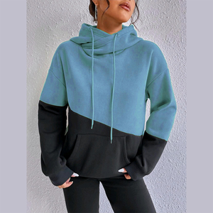 Sweat-shirts Premium pour Femmes – Collection Hiver Décontractée Streetwear – Pull Color Block Personnalisable – Épaules Tombantes – Polaire Écologique - Product Image 5