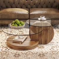 Table basse en verre centrale Offre Spéciale pratique Table basse ronde en verre trempé personnalisée pour le salon