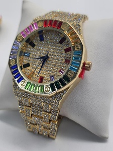 Best Selling Luxury Bling Quartz <b>Watch</b> Icy <b>Crystal</b> <b>Watch</b> 14K White Gold & Yellow Gold Finish Bling Streetwear Style Head Turner - Product Image 5